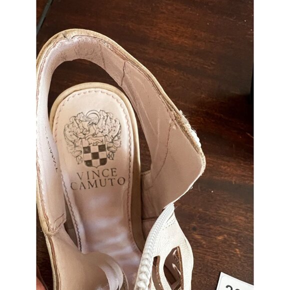 Vince Camuto VC-Eliana Strappy Sandals Women 7.5M Pink Leather Cone Heel Bootie - Picture 9 of 11